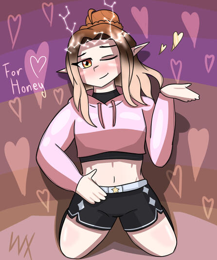 "Lucian Honey" A picture created for Honey (@starryhoneydew.bsky.social on BSKY) of his OC/selfsona, Lucian